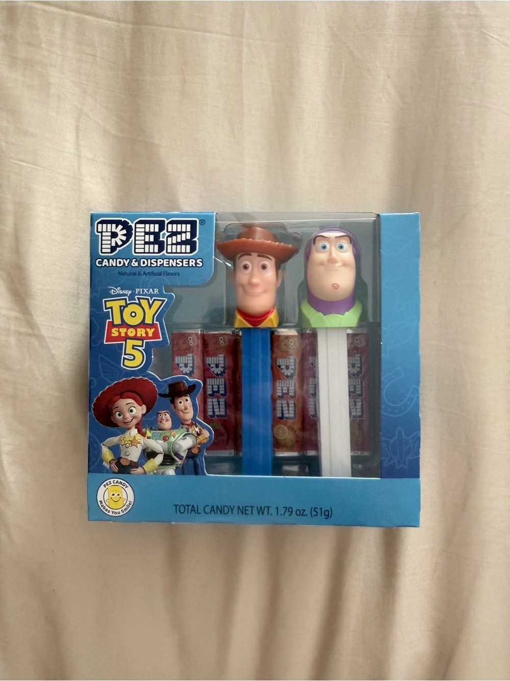 PEZ Toy Story 5 Woody & Buzz Lightyear Candy Dispensers - Blue & White